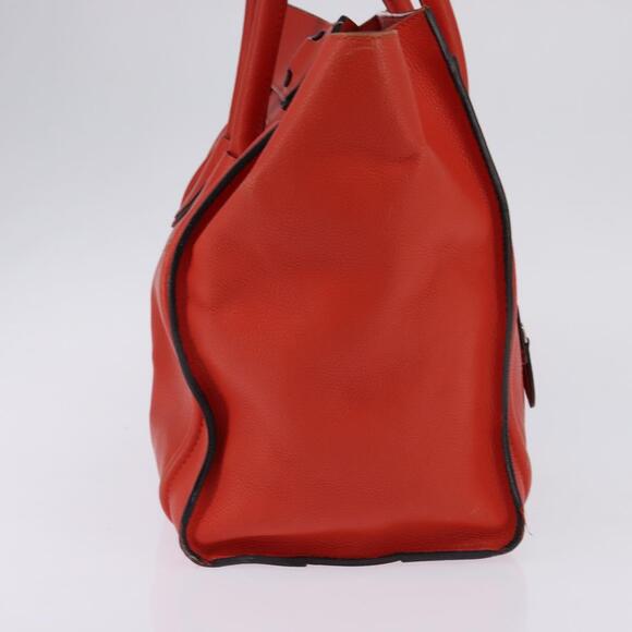 CELINE Luggage Hand Bag Leather Orange Silver - Picture 4 of 12
